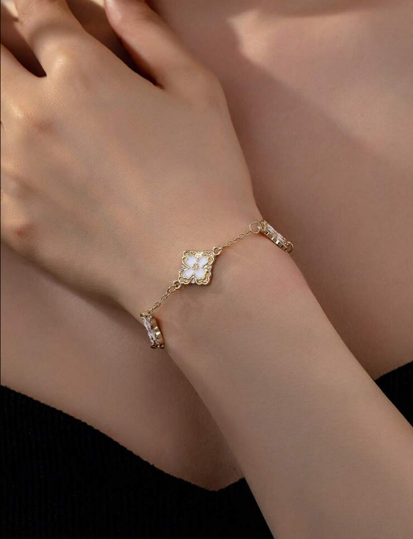 Amaryllis, poème floral | Bracelet en acier inoxydable