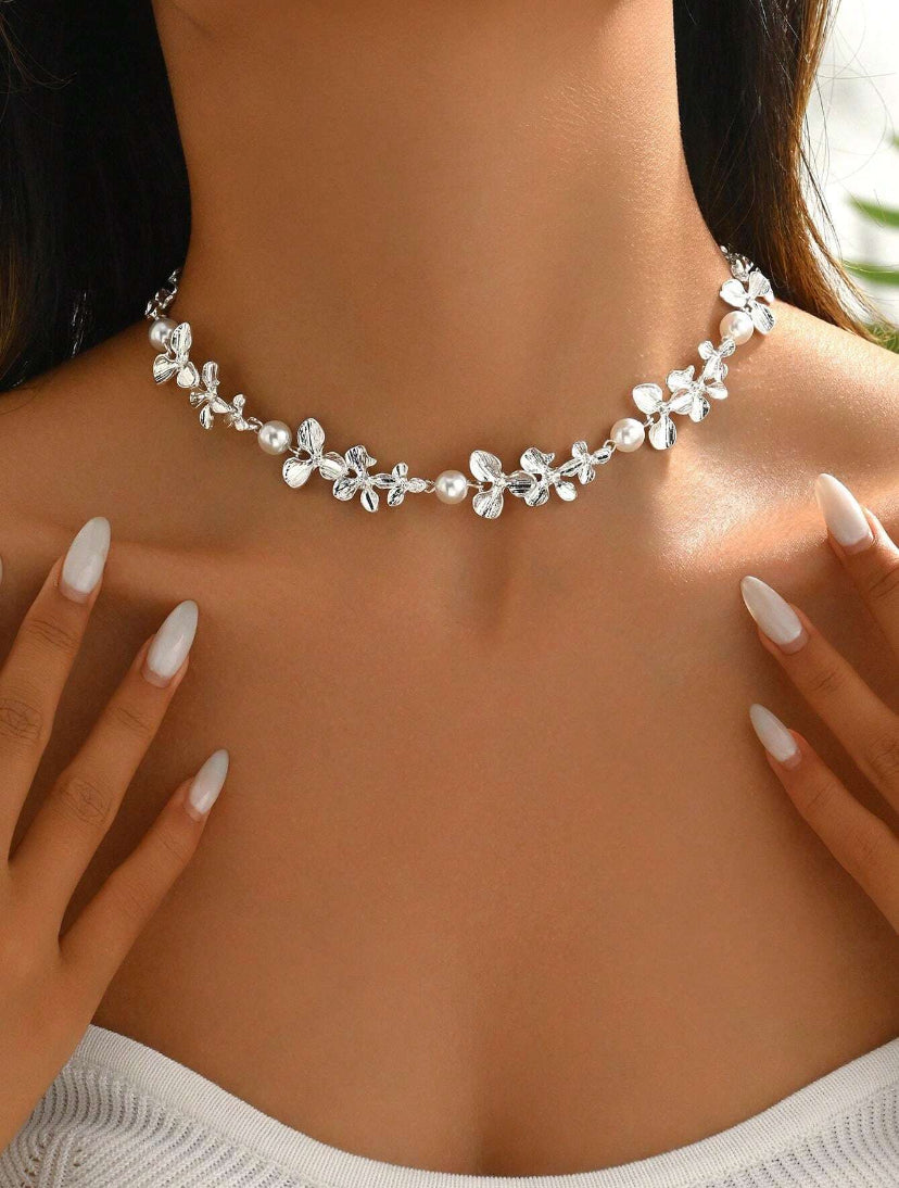 Floréline, rosée du matin | Collier en acier inoxydable